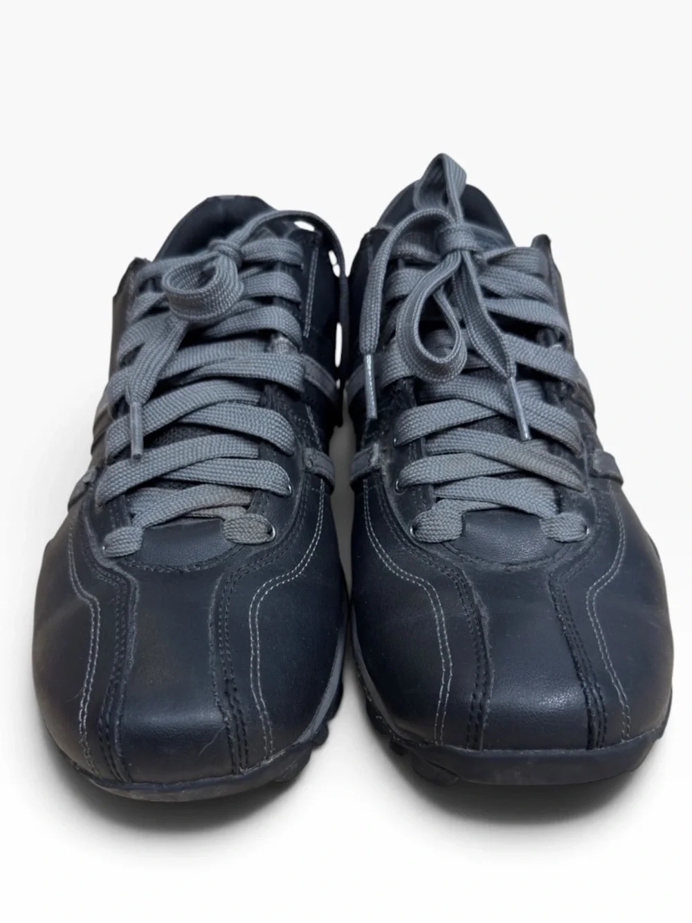 Skechers Urban Tread Refresh Black Leather Gray Casual Sneakers Mens Size 8.5